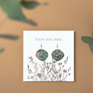 Earring Jewelry Display Card • Earthy Floral