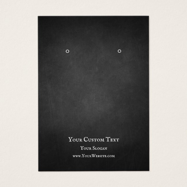 Earring Jewelry Display Card, Rustic Chalkboard (Devant)