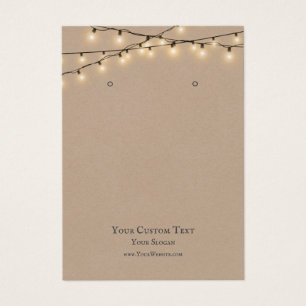 Earring Jewelry Display Card, Rustic String lights