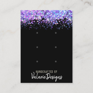 Earring Stud Card Faux Rainbow Metalitic Glitter