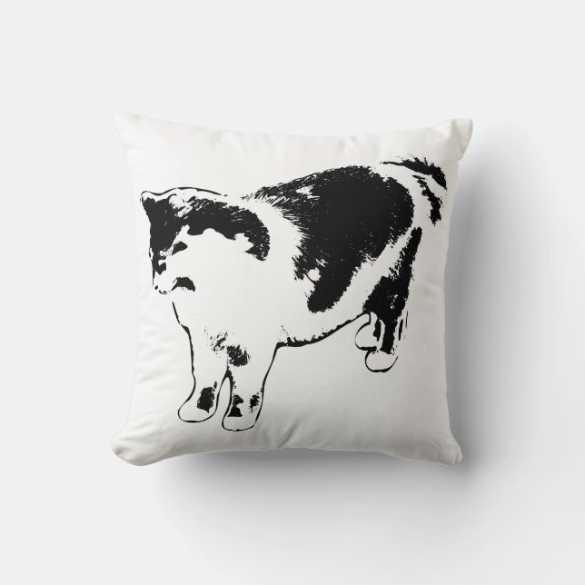 Ears On, Vibe Unbothered Throw Pillow (Front)