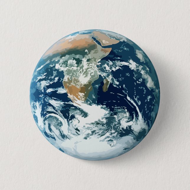 Earth 2 Inch Round Button (Front)