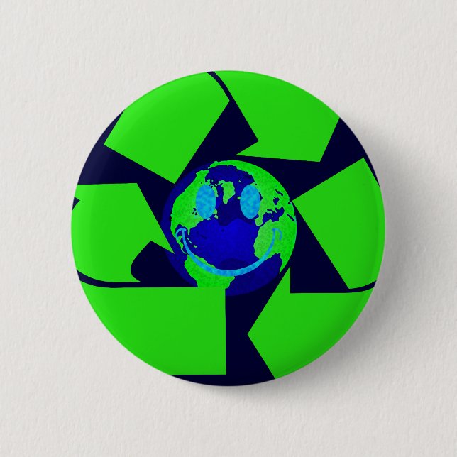 Earth 2 Inch Round Button (Front)