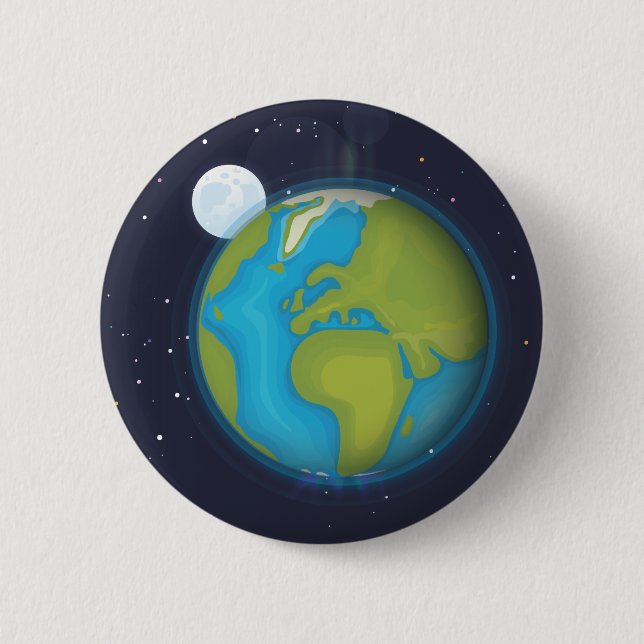 Earth 2 Inch Round Button (Front)