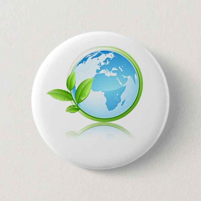 Earth 2 Inch Round Button (Front)