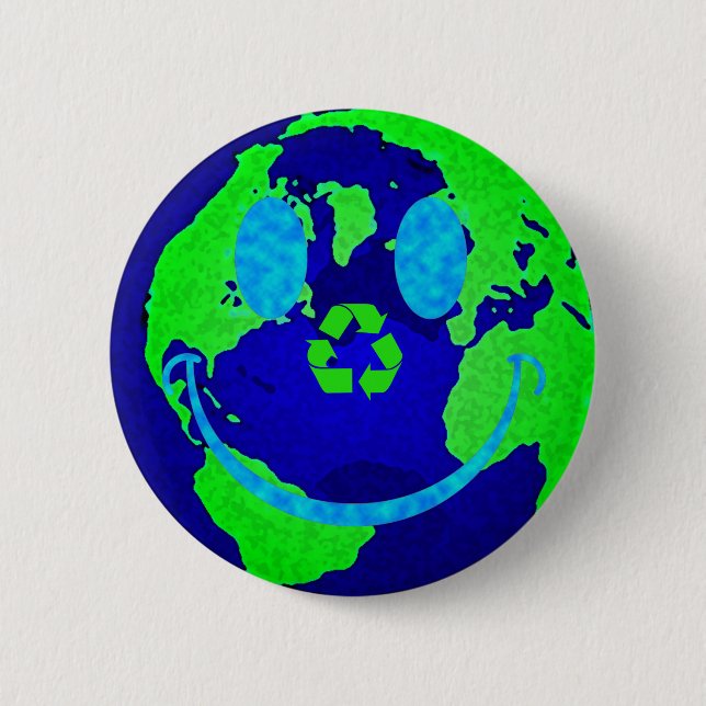 Earth 2 Inch Round Button (Front)