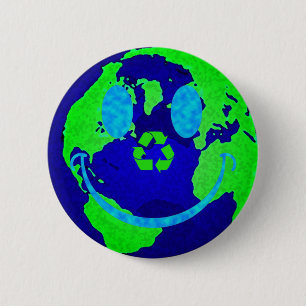 Earth 2 Inch Round Button