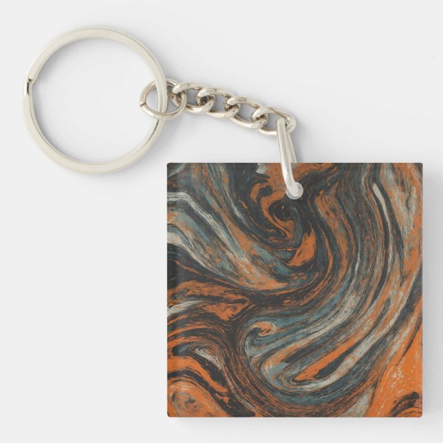 Earth Abstraction Keychain (Front)