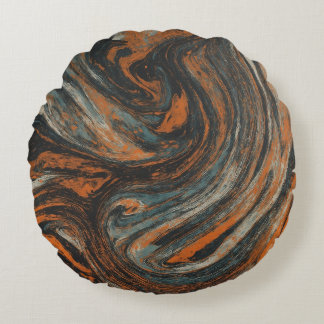 Earth Abstraction Round Pillow
