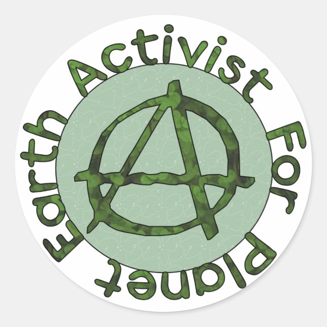 Earth Activist Classic Round Sticker (Front)
