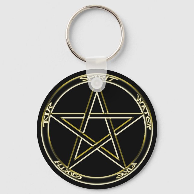 Earth, Air & Fire Pentagram 2 Keychain (Front)