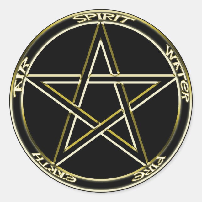 Earth, Air & Fire Pentagram Sticker (Front)
