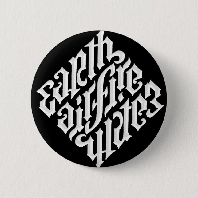 EARTH AIR FIRE & WATER 2 INCH ROUND BUTTON (Front)