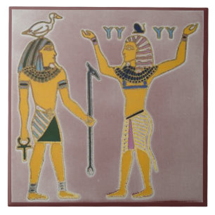 Earth and Air Geb and Shu Egyption Tile