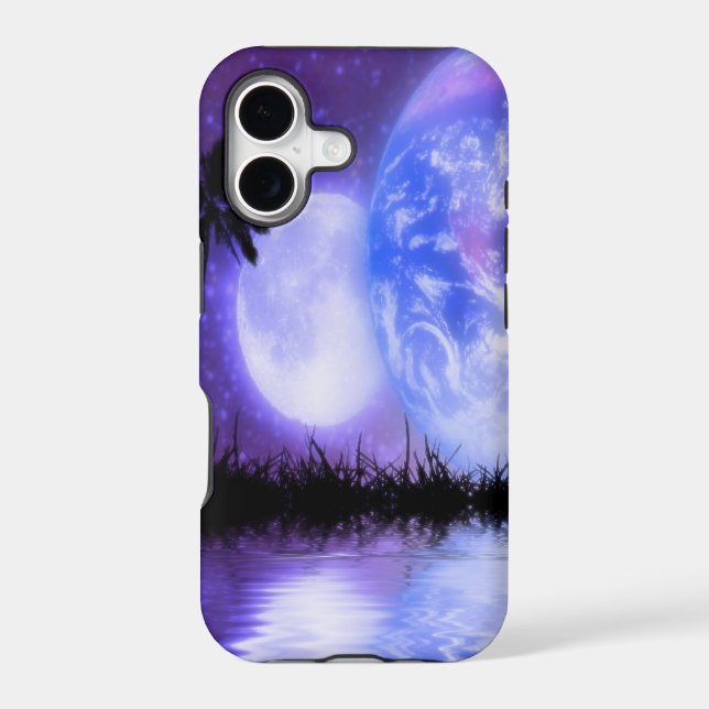 Earth and Moon Celestial iPhone Case (Verso)