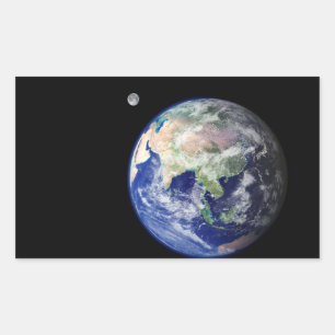 Earth and Moon from Space Sticker