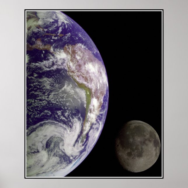 Earth and Moon Poster (Front)