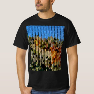 Earth and Sky Coloured Knitting Pattern T-Shirt