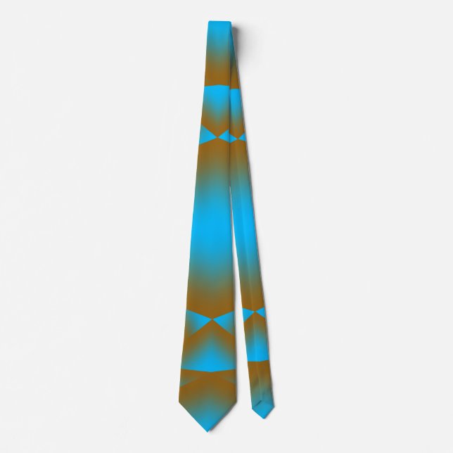 Earth And Sky Ombre Geometric Abstract Art Tie (Front)