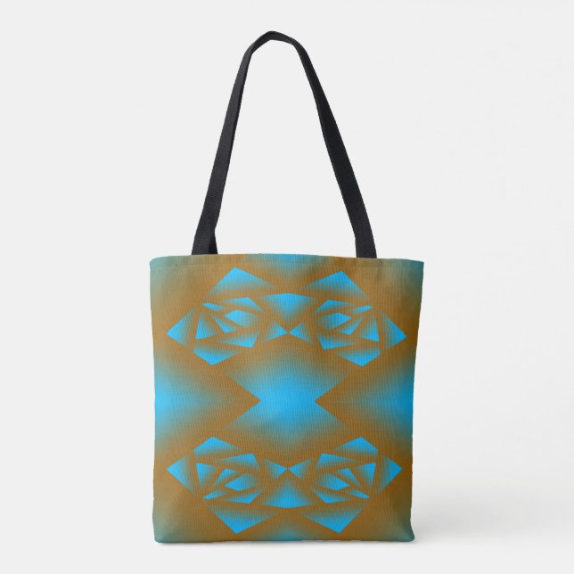 Earth And Sky Ombre Geometric Abstract Art Tote Bag (Back)