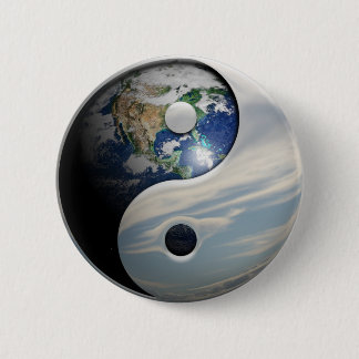 Earth and Sky Yin Yang 2 Inch Round Button