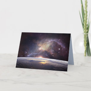 earth and space greeting card