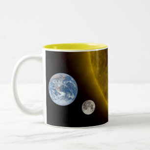Earth and sun Two-Tone coffee mug