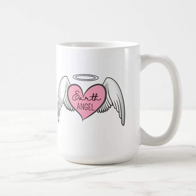 Earth Angel Big Mug – Heart, Wings & Halo (Right)