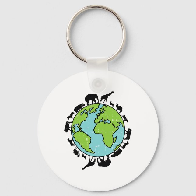 Earth Animals Wildlife Conservation Environmentali Keychain (Front)