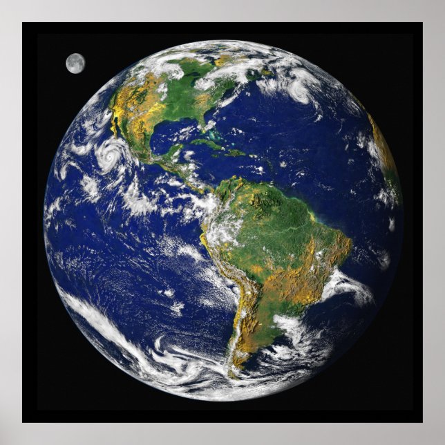 Earth, As Seen From Space, As Of April, 2000 Poster (Front)