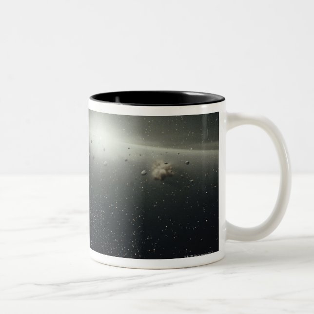 Earth, Asteroid Belt and Star Two-Tone Coffee Mug (Right)