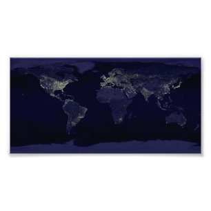 Earth at Night Photo Print