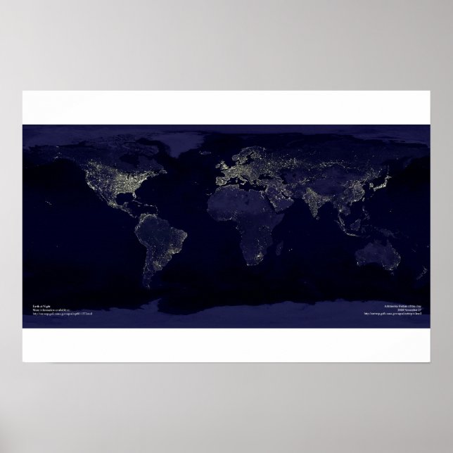 Earth at Night Poster (Front)
