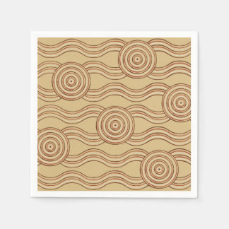 Earth Australian Dreamtime River Pattern Napkin