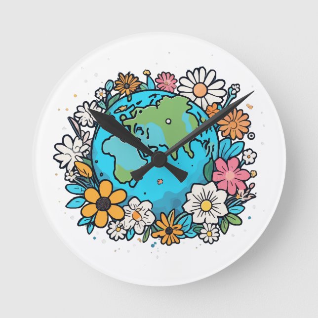 Earth Beauty Round Clock (Front)