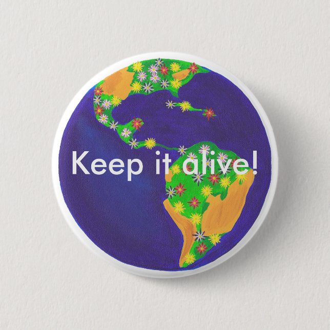 Earth bouquet - Keep it alive Earth Day buttons (Front)
