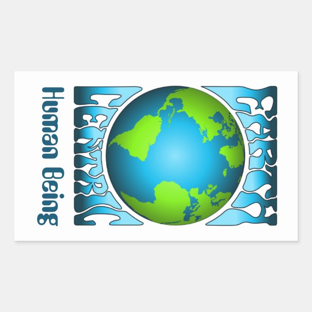 EARTH CENTRIC HUMAN BEING Eco Environment Retro  Sticker (Front)