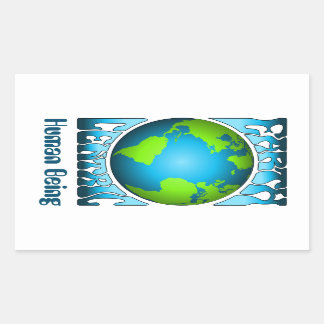 EARTH CENTRIC HUMAN BEING Eco Environment Retro  Sticker