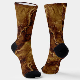 Earth Color Marble Pattern with Intricate Veins Socks