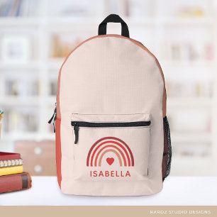 Earth Color Rainbow Personalized Girls School Printed Backpack