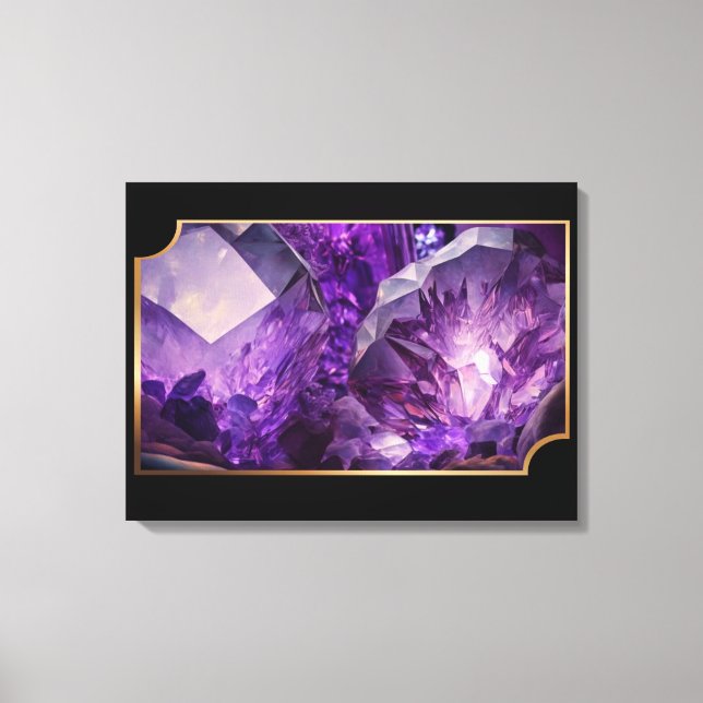 Earth Crystals Gemstones Amethyst  Canvas Print (Front)