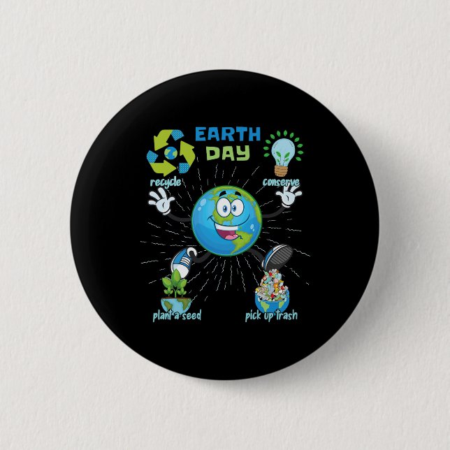 Earth Day 10  2 Inch Round Button (Front)