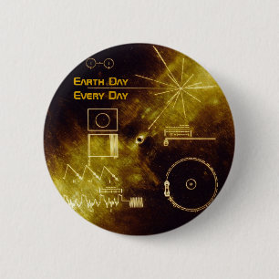 Earth Day 2012 - Sounds of Earth gold record 2 Inch Round Button