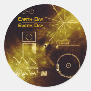 Earth Day 2012 - Sounds of Earth gold record Classic Round Sticker