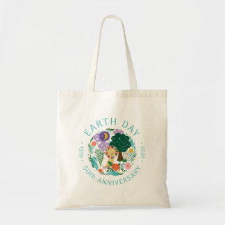 Earth Day 2020 50th Anniversary Cute Lion & Nature Tote Bag