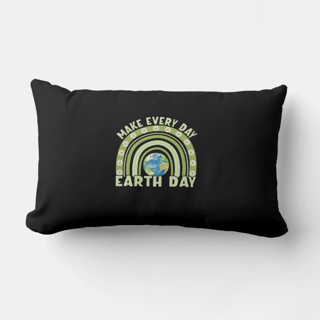 Earth Day 2022 Make Every Day Earth Day Lumbar Pillow (Front)