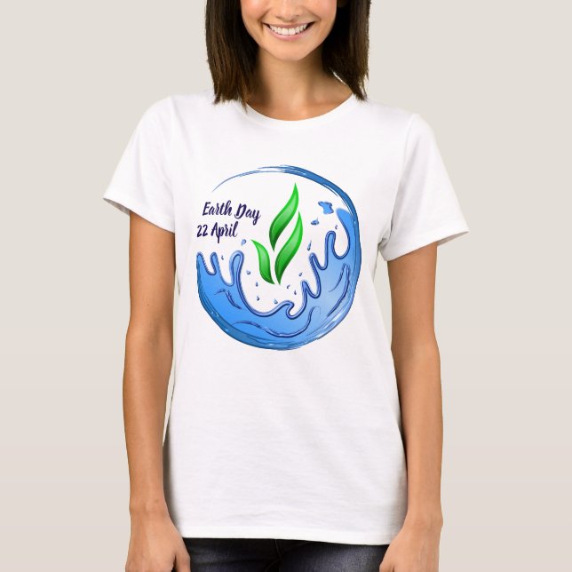 Earth Day 2025 Our Power Our Planet Crest T-Shirt (Front)