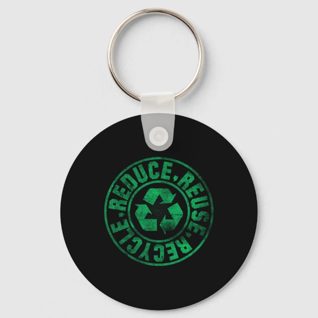 Earth Day 2025 Reduce Reuse Recycle  Keychain (Front)