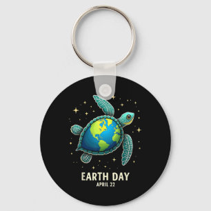 Earth Day 2025 Restore Earth Sea Turtle Art Save T Keychain