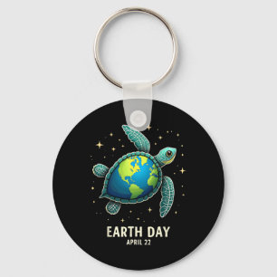 Earth Day 2025 Restore Earth Sea Turtle Art Save T Keychain